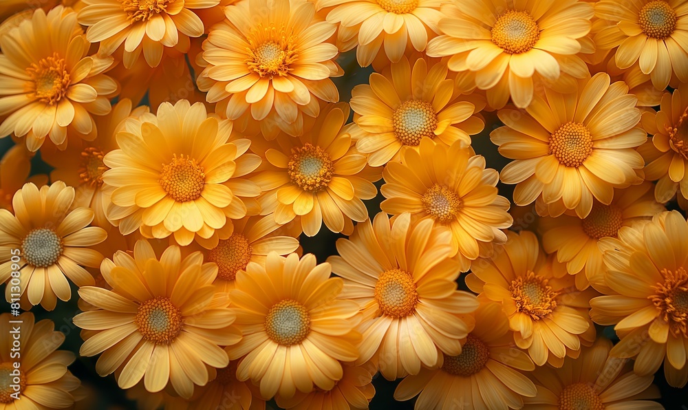 A close-up of bright yellow flowers.