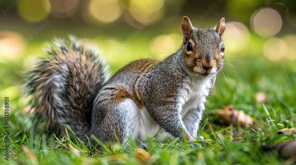 Adorable Western Gray Squirrel - Grey Rodent Mammal in Wildlife Nature with Cute Fur and Bushy Tail Adorable Western Gray Squirrel - Grey Rodent Mammal in Wildlife Nature with Cute Fur and Bushy Tail