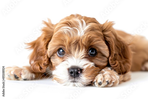 Adorable Cavapoo Puppy: Cute Portrait of a Loveable Pet Animal photo