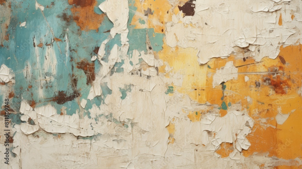 Grunge textured wall with peeling paint Grunge textured wall with peeling paint