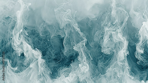 A blue and white smoke with a lot of white smoke coming out of it photo