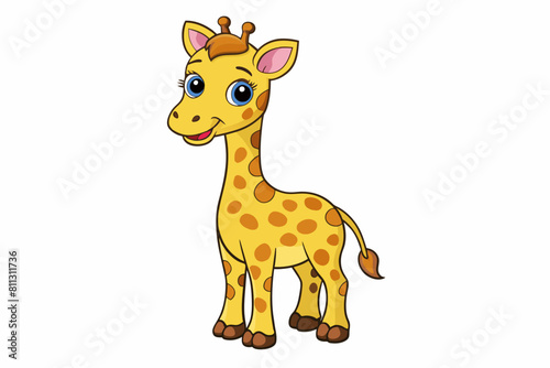 giraffe cartoon vector illustration