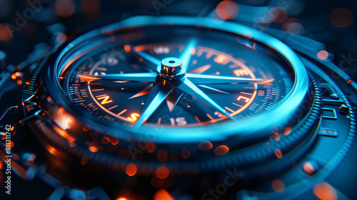 Business compass arrows showcase strategic options, underscoring the importance of alignment