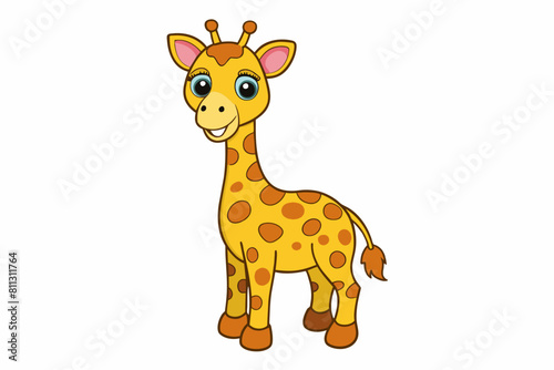 giraffe cartoon vector illustration