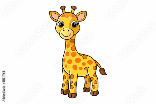 giraffe cartoon vector illustration