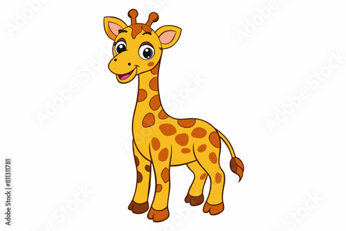 giraffe cartoon vector illustration