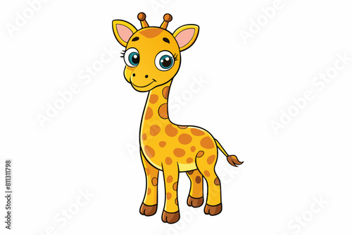 giraffe cartoon vector illustration