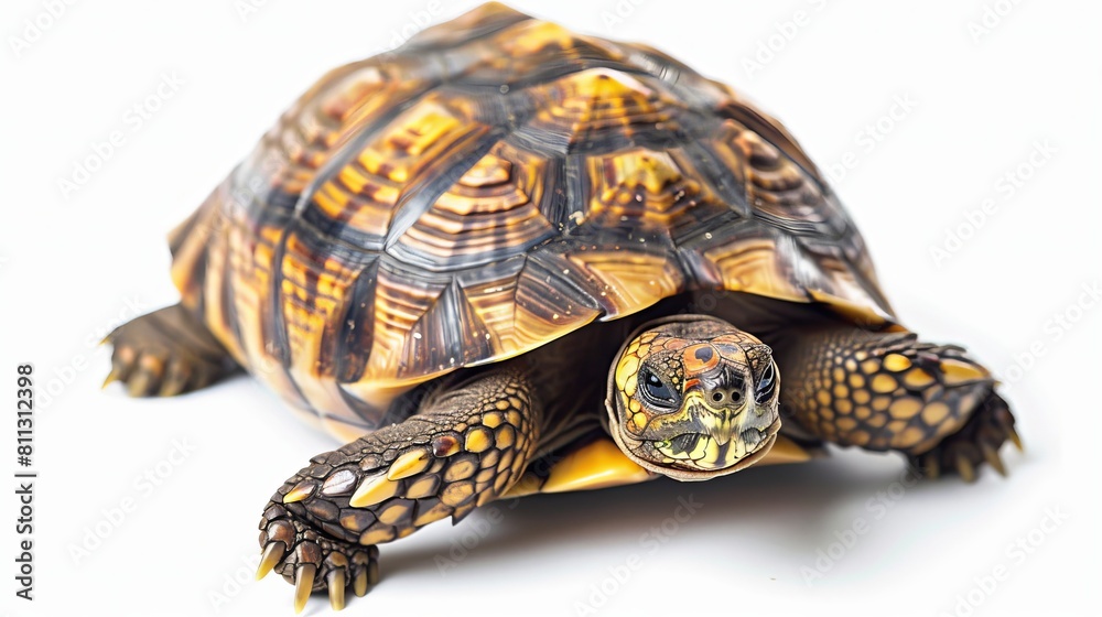 Tortoise turtle looking into the camera, white background, 16:9 Tortoise turtle looking into the camera, white background, 16:9