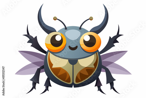 goliath beetle cartoon vector illustration
