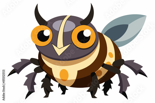 goliath beetle cartoon vector illustration