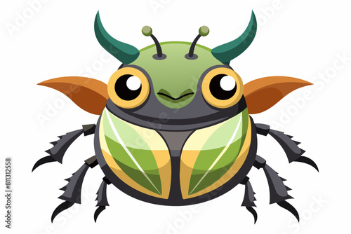goliath beetle cartoon vector illustration