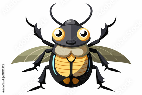 goliath beetle cartoon vector illustration
