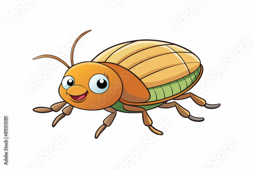 diving beetle cartoon vector illustration