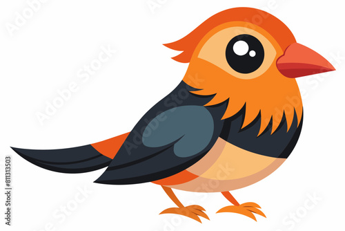 grosbeak bird cartoon vector illustration