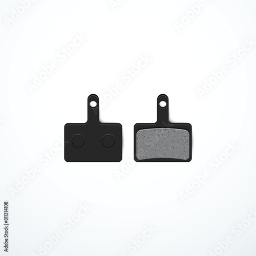 Bicycle bike brake pads icon set. Vector illustration
