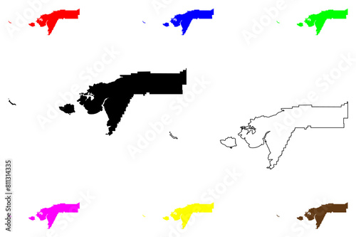 Bethel Census Area, Alaska (Boroughs and census areas in Alaska, United States of America,USA, U.S., US) map vector illustration, scribble sketch Bethel map