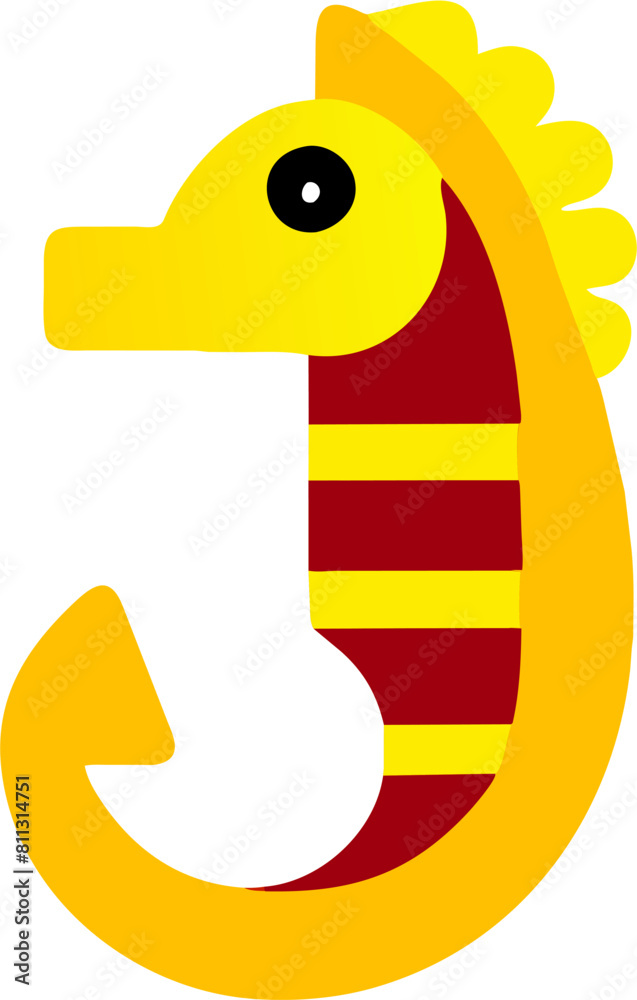 Fototapeta premium Cute Seahorse Multi Color Icon, Colorful Illustration