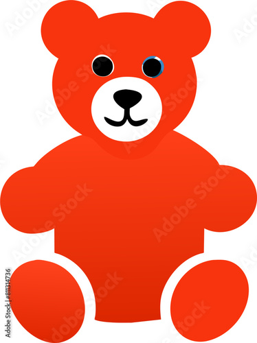 Cute Teddy Bear Multi Color Icon, Colorful Illustration