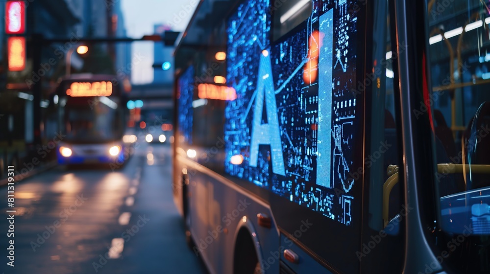 Fototapeta premium selfdriving AI supported bus 