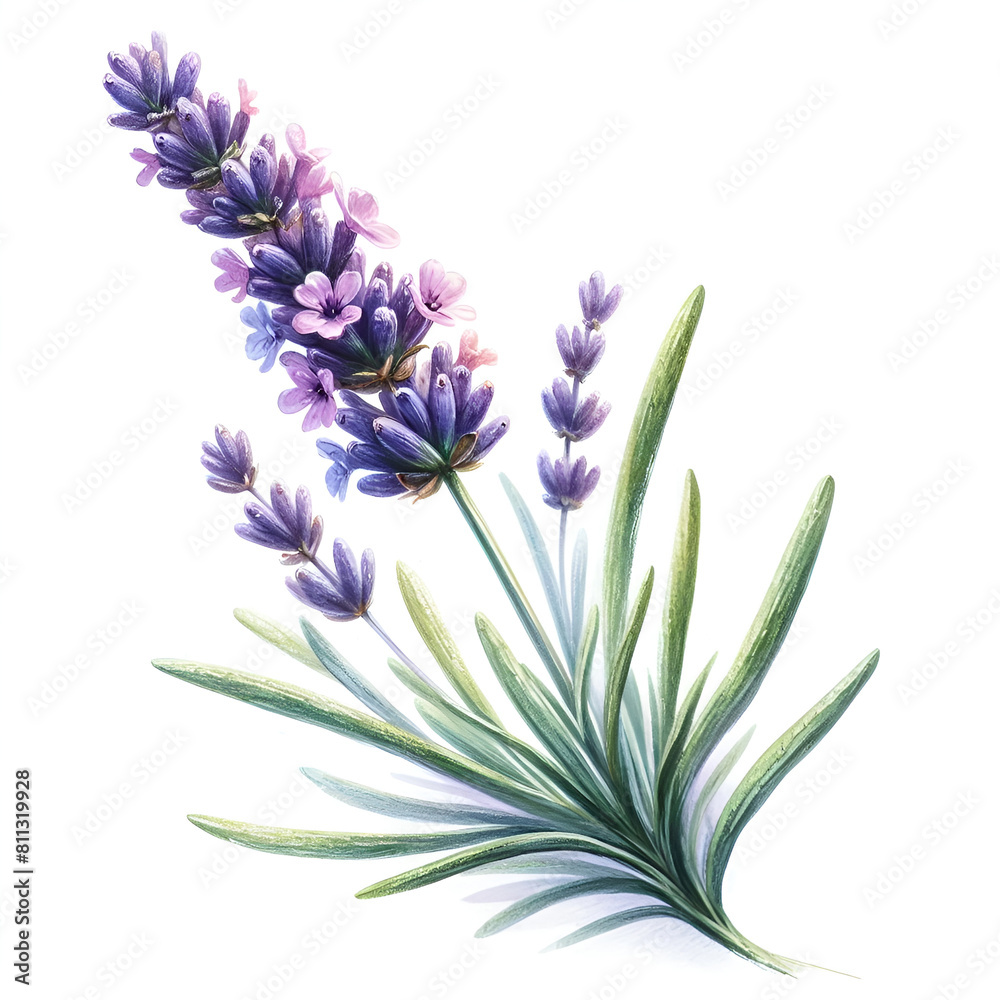 Fototapeta premium watercolor provance lavender isolate on white background