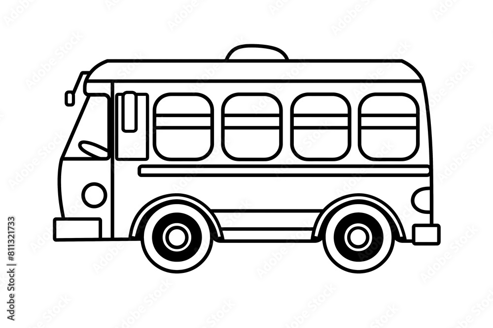School bus for kids coloring page