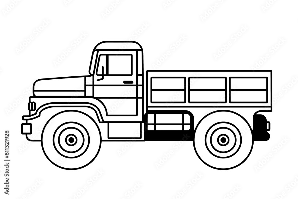 Truck for kids coloring book