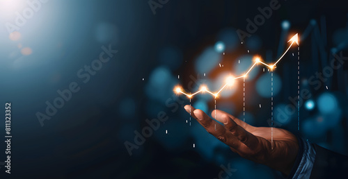 Business growth, boost up business or success concept, Business growth, investment profit increase, growing sales and revenue, progress or development concept, arrow graph future growth plan