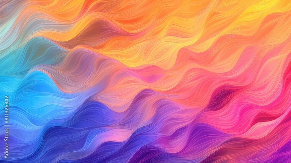 Colorful abstract wave pattern with a vibrant flow of hues in a dynamic ...