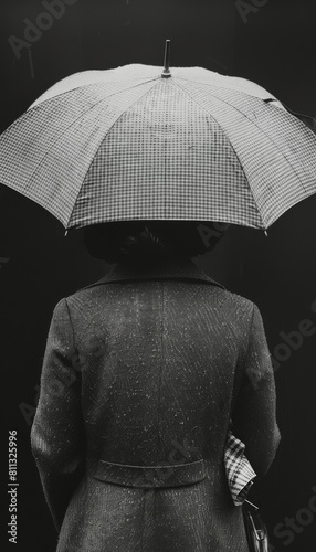 Woman Holding Umbrella in the Rain