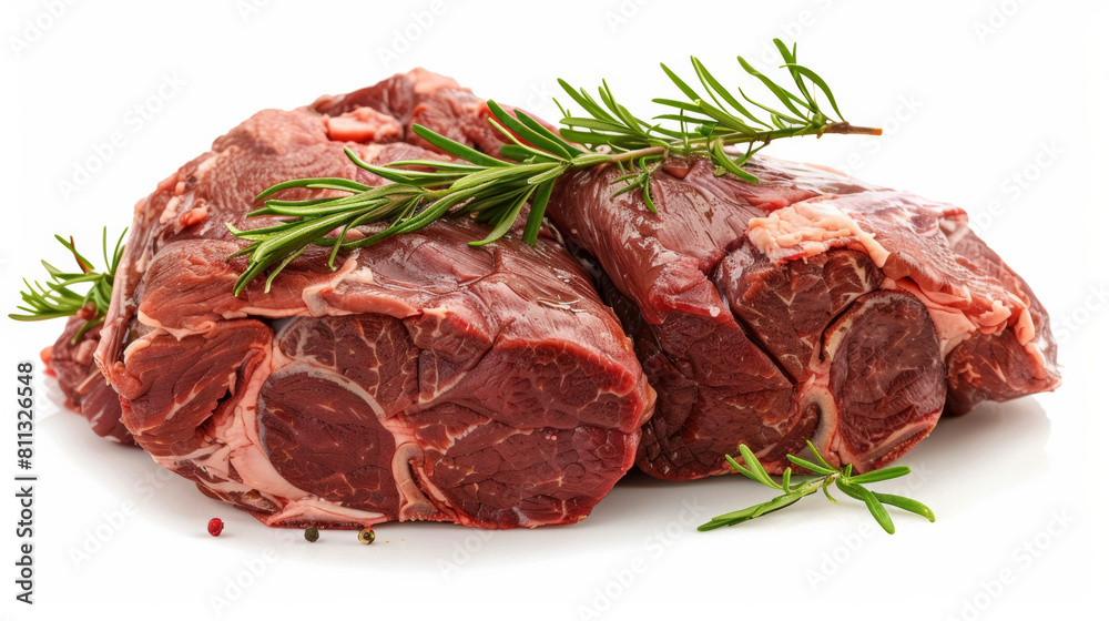 Whole Beef Shoulder on White Background