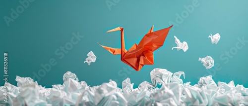 Tap into your creativity to reimagine business practices through the lens of crumpled paper balls and a crane photo
