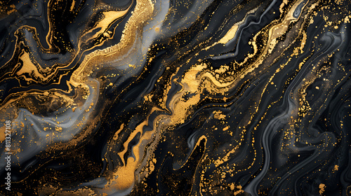 piedra de mármol fondo con diseño efecto mármol en dorados y negro fondo abstracto efecto fluido de lujo y elegante