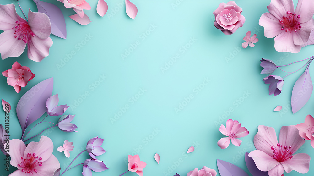 fondo azul cielo con flores alrededor para decoración invitación digital floreada plantilla para diseño en tonos pastel fondo azul cielo con flores alrededor para decoración invitación digital floreada plantilla para diseño en tonos pastel