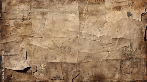 Vintage aged newspaper grunge texture background for a distressed, old aesthetic photo