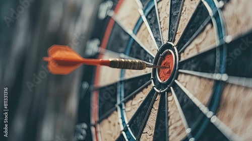 close-up of darts straight into the target. Selective focus