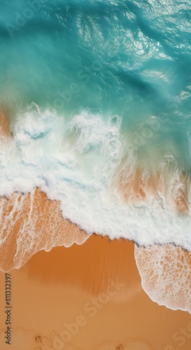 Sandy Beach With Wave Approaching Shore