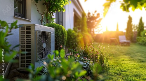 Air Source Heat Pump in Front of House