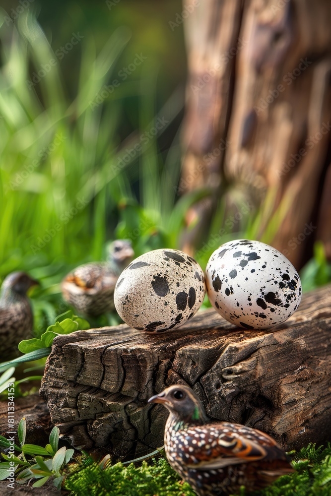 quail eggs on the background of nature. Selective focus quail eggs on the background of nature. Selective focus