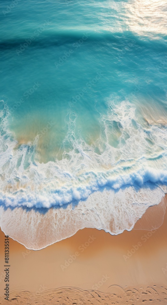Sandy Beach With Wave Approaching Shore Sandy Beach With Wave Approaching Shore
