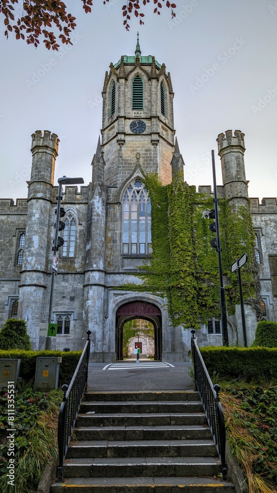The University of Galway, quadrangle in Ireland, architecture and landmarks background