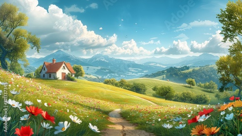 Field of Green Grass Under Blue Sky