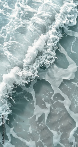 Close Up of a Wave Hitting a Beach