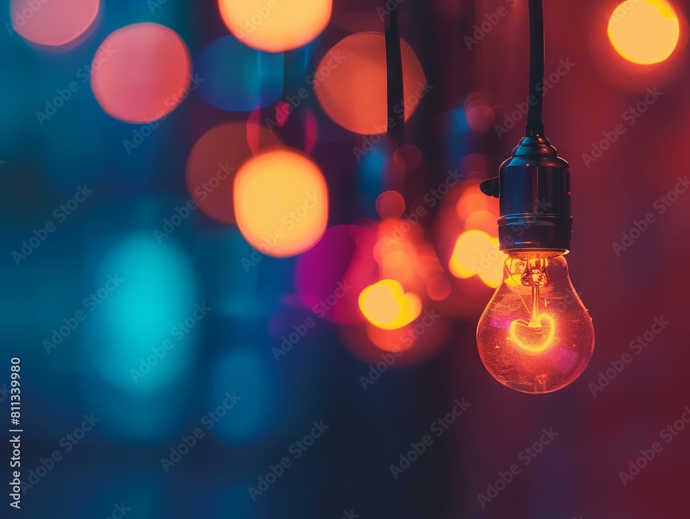 A light bulb hanging from a string. A light bulb hanging from a string.