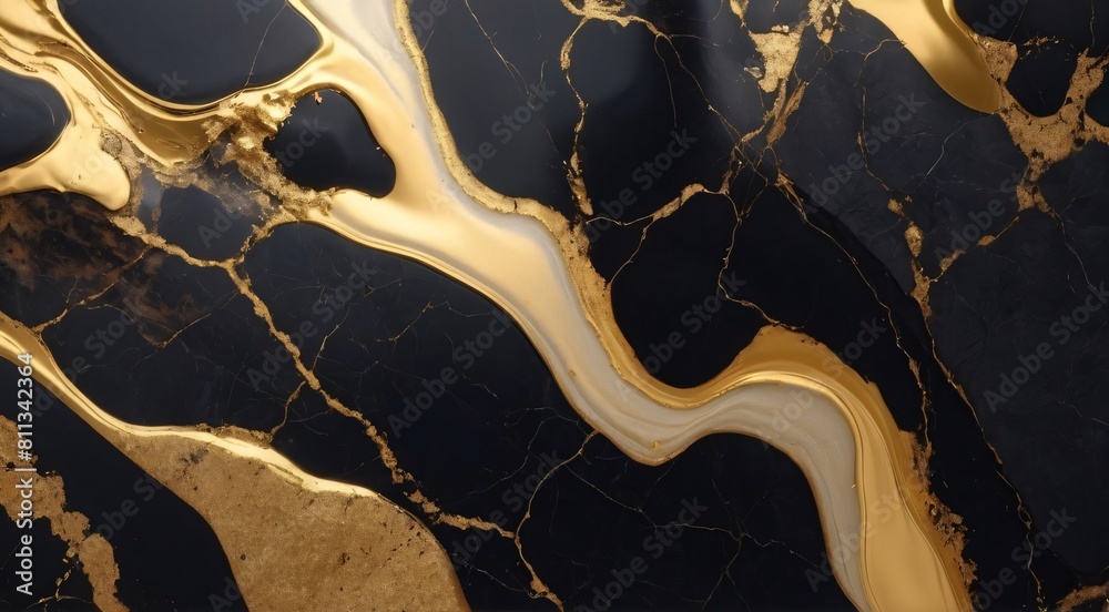 Golden marble texture. Elegant gold and black wedding invitation surface