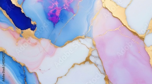 Luxury Marble Background. Gold, Blue, and Pink Texture