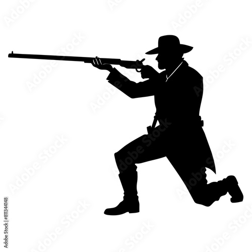 American civil war soldier vector silhouette, black color silhouette (5)