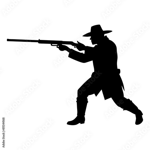 American civil war soldier vector silhouette, black color silhouette (10)