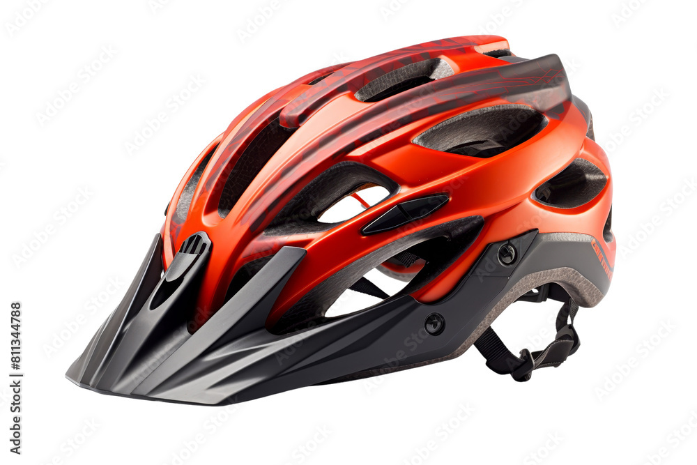 A red and black helmet with a black visor. The helmet is designed for protection and safety A red and black helmet with a black visor. The helmet is designed for protection and safety