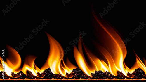 fire in fireplace