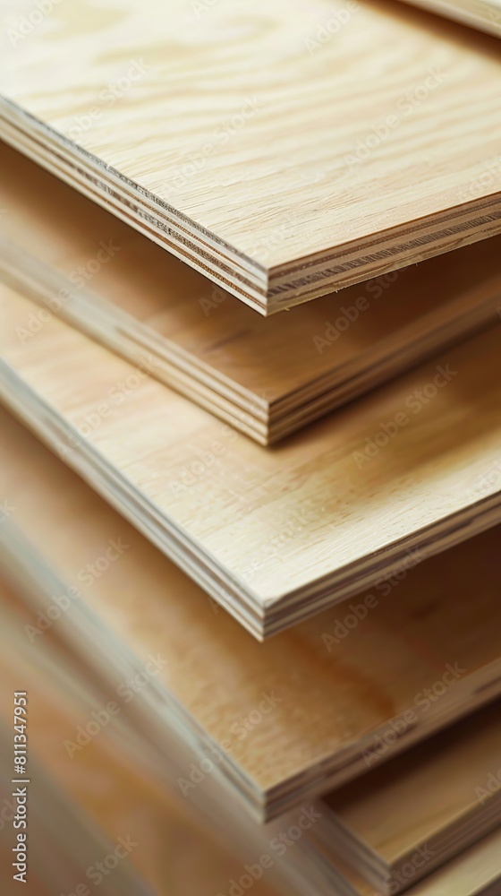 A stack of plywood sheets stacked on top of each other. A stack of plywood sheets stacked on top of each other.